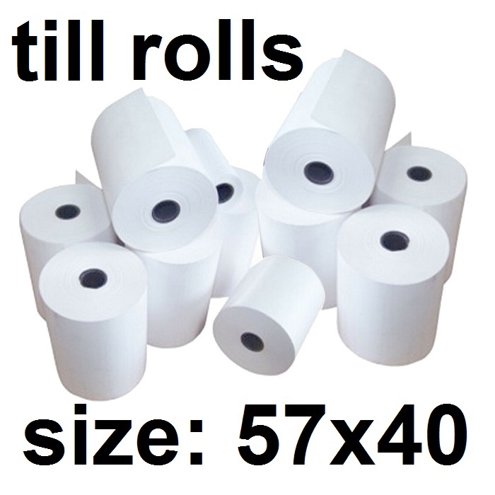 Thermal Till Rolls Paper For Card Machine, Till, Size 57x40mm 
