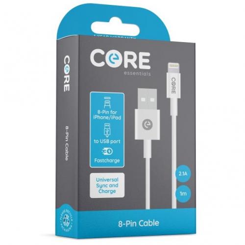 Iphone Lightning Fast Charging Cable 2.1a 1 Meter Core White