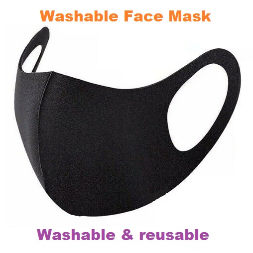 Mask Washable Face Mask Protective Covering Reusable Black Adult Unisex Ice Silk 