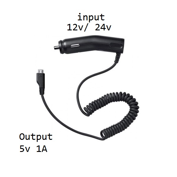 Charger Micro USB in Car Charger 5v 1A black 