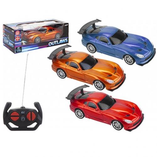 Toy Remote Control Car Street Racer R C With Rear Spoiler Blue, Red Or Orange 