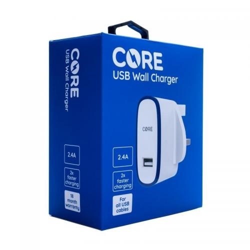 Core Usb Wall Charger 2.4a 5v Single Usb Adapter 