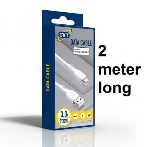 Cable Charger Lightning 8pin For Iphone Usb To Lightning 2 Meter Gkt 