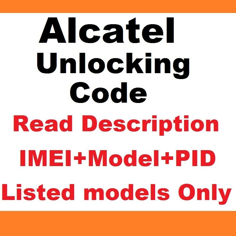 Alcatel Unlocking Code For Selected Model Only Read description